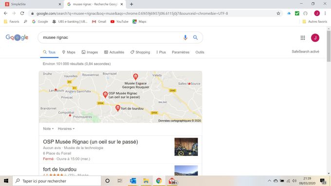 Vous verrez apparaitre notre site. Laissez SVP votre avis, on l'espère positif..