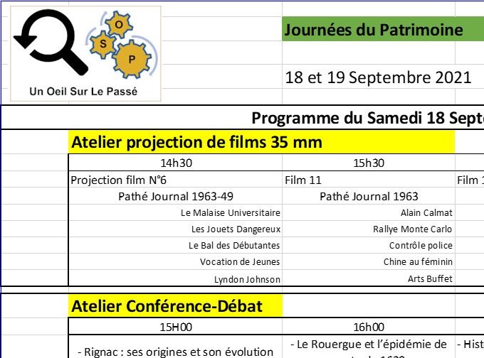 Le programme détaillé du Samedi...sujet à modifications en fonction des désidératas du Public.