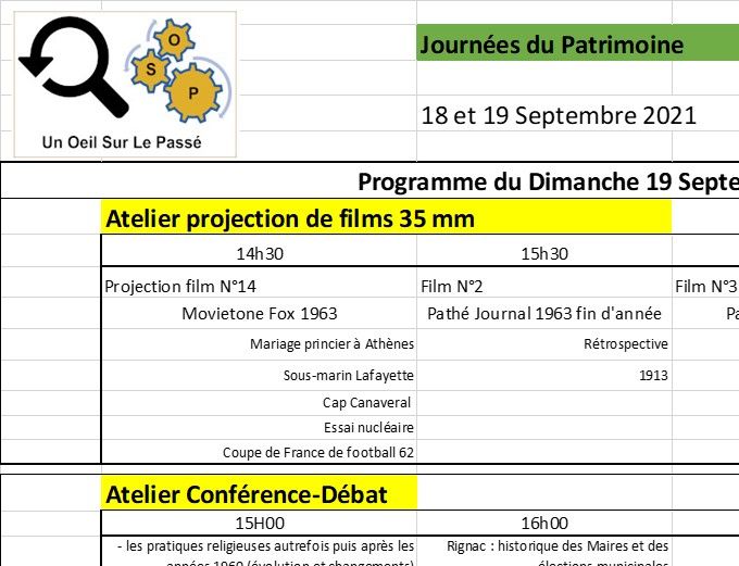 Programme détaillé du dimanche